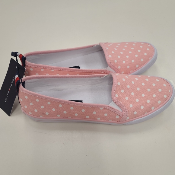 Tommy Hilfiger Pink Polka Dot Flats Size 6.5 - Picture 1 of 5